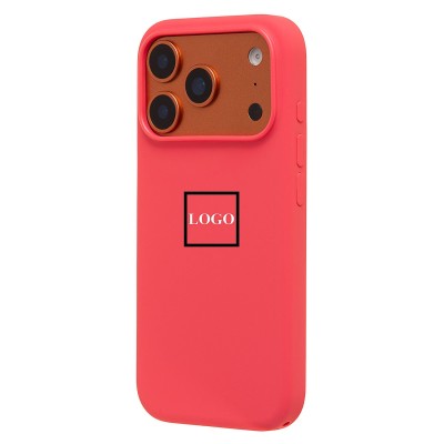 Чехол-накладка с анимацией для Apple iPhone 17 Pro (Ярко-розовый) ORG Silicone Case