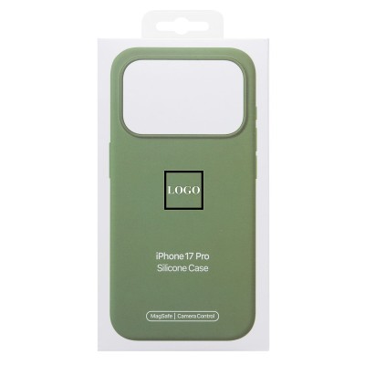 Чехол-накладка с анимацией для Apple iPhone 17 Pro (Светлый мох) ORG Silicone Case