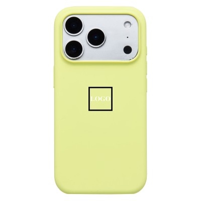 Чехол-накладка с анимацией для Apple iPhone 17 Pro (Неоновый желтый) ORG Silicone Case