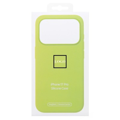 Чехол-накладка с анимацией для Apple iPhone 17 Pro (Неоновый желтый) ORG Silicone Case