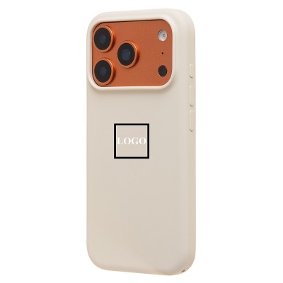 Чехол-накладка с анимацией для Apple iPhone 17 Pro (Кремовый) ORG Silicone Case