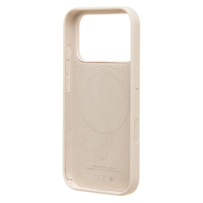 Чехол-накладка с анимацией для Apple iPhone 17 Pro (Кремовый) ORG Silicone Case