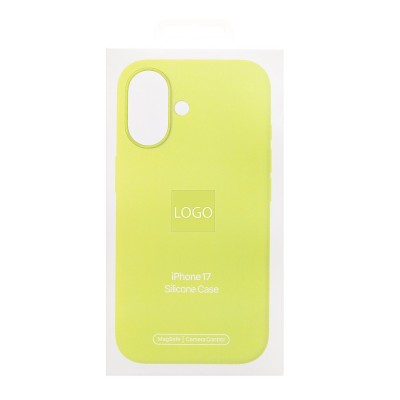 Чехол-накладка с анимацией для Apple iPhone 17 (Неоновый желтый) ORG Silicone Case