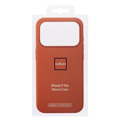 Чехол-накладкас анимацией для Apple iPhone 17 Pro (Терракотовый) ORG Silicone Case