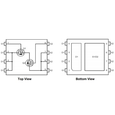 Микросхема AON6920 Dual N-Channel MOSFET 30V 60A