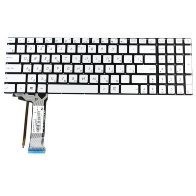 Клавиатура для ноутбука Asus N551 Серебро с подсветкой P.n: 90NB09Y1-R30200, 90NB09X1-R30200