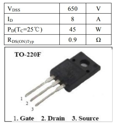 CS8N65FA9H N-Channel MOSFET 650V 8A