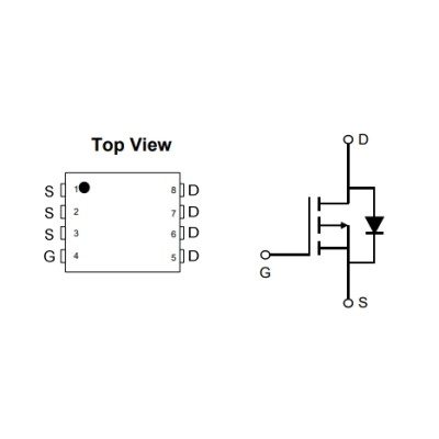 AON7405 P-Channel MOSFET 30V 50A