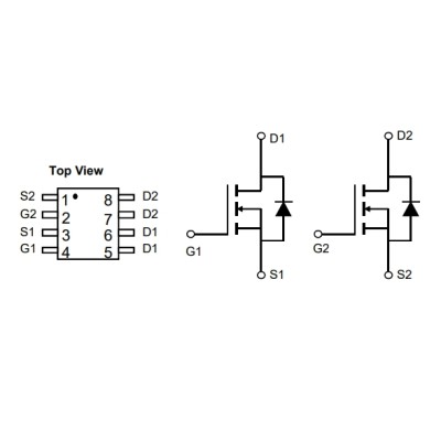 Микросхема AO4800B N-Channel MOSFET 30V 6.9A