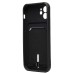 Чехол-накладка для Apple iPhone 12 (черный) - SC304 с картхолдером