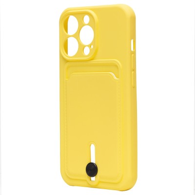 Чехол-накладка для Apple iPhone 13 Pro (желтый) - SC304 с картхолдером