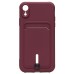 Чехол-накладка для Apple iPhone XR (бордовый) - SC304 с картхолдером