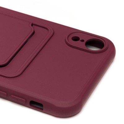 Чехол-накладка для Apple iPhone XR (бордовый) - SC304 с картхолдером