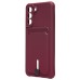 Чехол-накладка для Samsung G990 Galaxy S21FE (бордовый) - SC304 с картхолдером