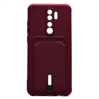 Чехол-накладка для Xiaomi Redmi Note 8 Pro (бордовый) - SC304 с картхолдером