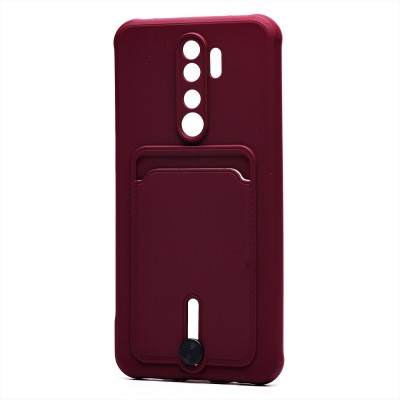 Чехол-накладка для Xiaomi Redmi Note 8 Pro (бордовый) - SC304 с картхолдером