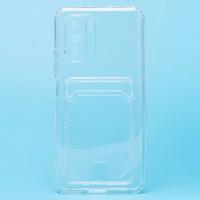 Чехол-накладка для Xiaomi Poco F3 (прозрачный) - SC276 с картхолдером