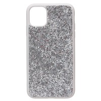 Чехол-накладка для Apple iPhone 11 россыпь кристаллов (серебяный) - PC071 POSH SHINE