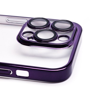Чехол-накладка для Apple iPhone 14 Pro (фиолетовый) - PC073 с закрытой камерой