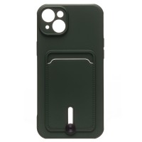 Чехол-накладка для Apple iPhone 14 Plus (темно-зеленый) - SC304 с картхолдером
