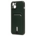 Чехол-накладка для Apple iPhone 14 Plus (темно-зеленый) - SC304 с картхолдером