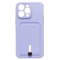 Чехол-накладка для Apple iPhone 14 Pro Max (светло-фиолетовый) - SC304 с картхолдером