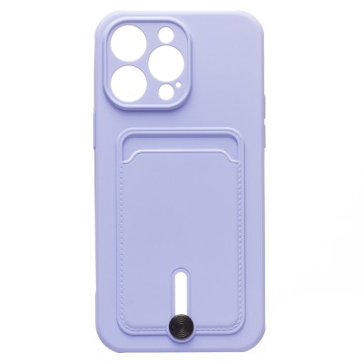 Чехол-накладка для Apple iPhone 14 Pro Max (светло-фиолетовый) - SC304 с картхолдером