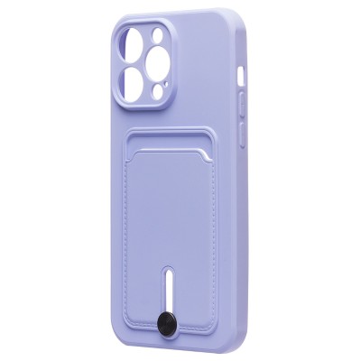 Чехол-накладка для Apple iPhone 14 Pro Max (светло-фиолетовый) - SC304 с картхолдером