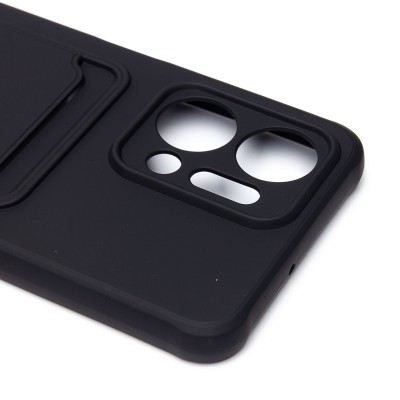 Чехол-накладка для Huawei Honor X7a (черный) - SC304 с картхолдером