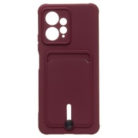 Чехол-накладка для Xiaomi Redmi Note 12 4G (бордовый) - SC304 с картхолдером
