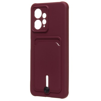 Чехол-накладка для Xiaomi Redmi Note 12 4G (бордовый) - SC304 с картхолдером