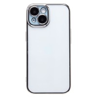 Чехол-накладка для Apple iPhone 15 (серебяный) - PC073 с закрытой камерой