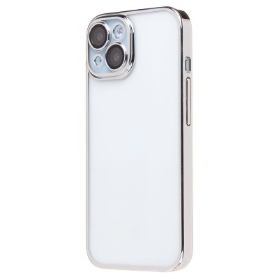 Чехол-накладка для Apple iPhone 15 (серебяный) - PC073 с закрытой камерой