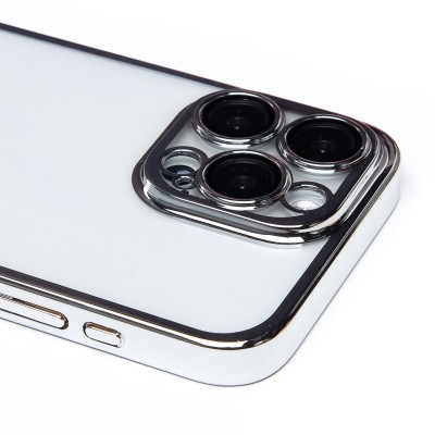 Чехол-накладка для Apple iPhone 15 Pro Max (серебяный) - PC073 с закрытой камерой