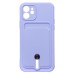 Чехол-накладка для Apple iPhone 12 (темно-фиолетовый) - SC304 с картхолдером