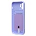 Чехол-накладка для Apple iPhone 12 (темно-фиолетовый) - SC304 с картхолдером