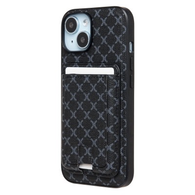 Чехол-накладка для Apple iPhone 15 (черный) - SM022 SafeMag c картхолдером