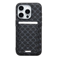 Чехол-накладка для Apple iPhone 15 Pro (черный) - SM022 SafeMag c картхолдером