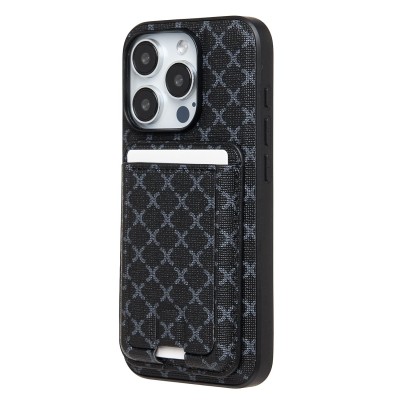 Чехол-накладка для Apple iPhone 15 Pro (черный) - SM022 SafeMag c картхолдером