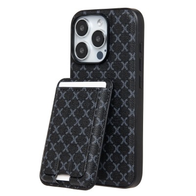 Чехол-накладка для Apple iPhone 15 Pro (черный) - SM022 SafeMag c картхолдером