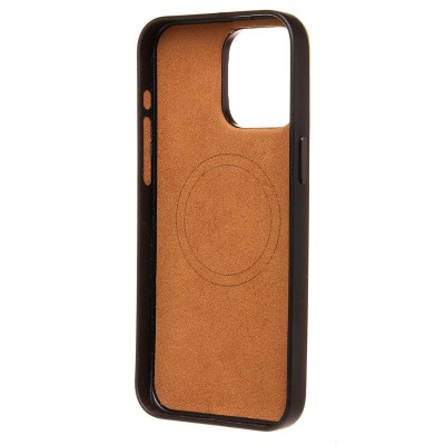 Чехол-накладка для Apple iPhone 15 Pro Max (коричневый) - SM089 SafeMag экокожа