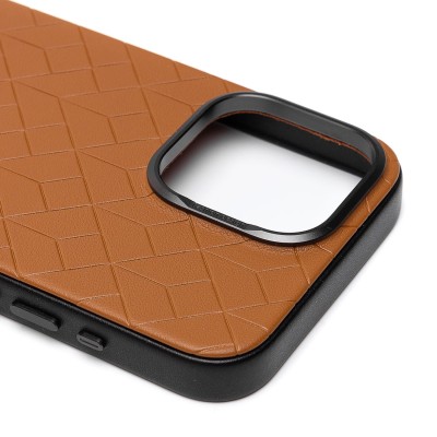 Чехол-накладка для Apple iPhone 15 Pro Max (коричневый) - SM089 SafeMag экокожа