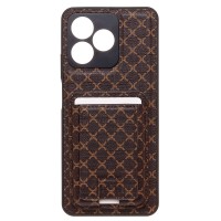 Чехол-накладка для Realme C51 (кофейный) - SM022 c картхолдером Чехол-накладка для Realme C51 (кофейный) - SM022 c картхолдером