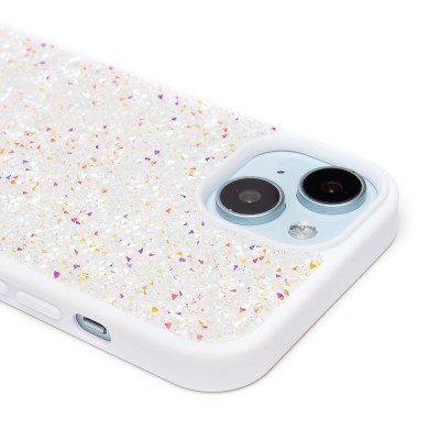 Чехол-накладка для Apple iPhone 15 россыпь кристаллов (белый) - PC071 POSH SHINE