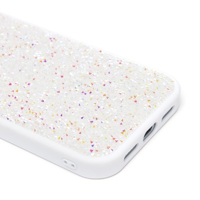 Чехол-накладка для Apple iPhone 15 россыпь кристаллов (белый) - PC071 POSH SHINE