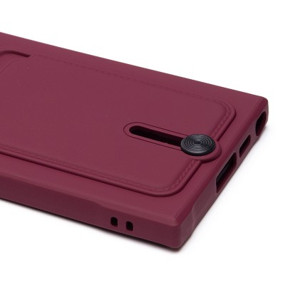 Чехол-накладка для Samsung Galaxy S23 Ultra (бордовый) - SC304 с картхолдером