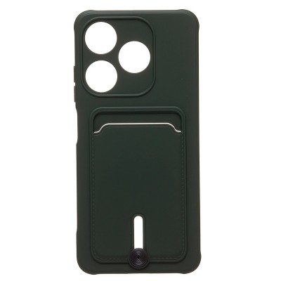 Чехол-накладка для Tecno Spark 10C (темно-зеленый) - SC304 с картхолдером