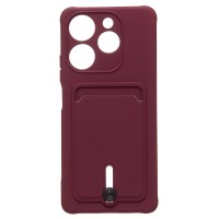 Чехол-накладка для Tecno Spark 10 Pro (бордовый) - SC304 с картхолдером
