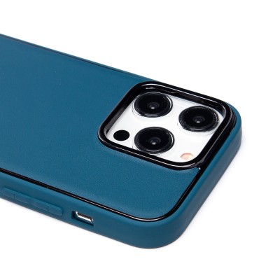 Чехол-накладка для Apple iPhone 14 Pro (синий) - PC084 экокожа