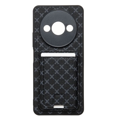 Чехол-накладка для Xiaomi Poco C61 (черный) - SM022 c картхолдером